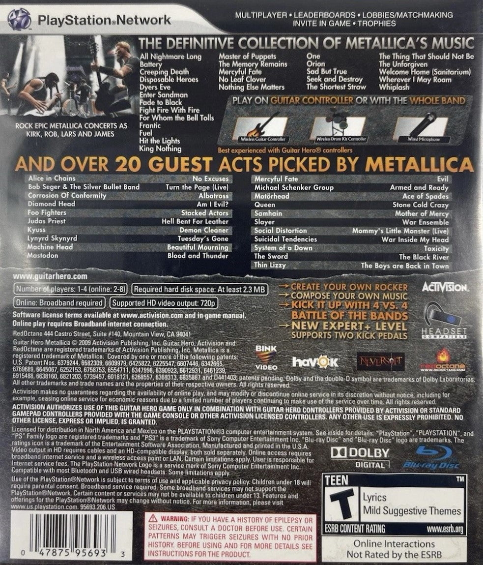 Guitar Hero Metallica PS3 - Video Game - Used - CaveGamers - Image 2