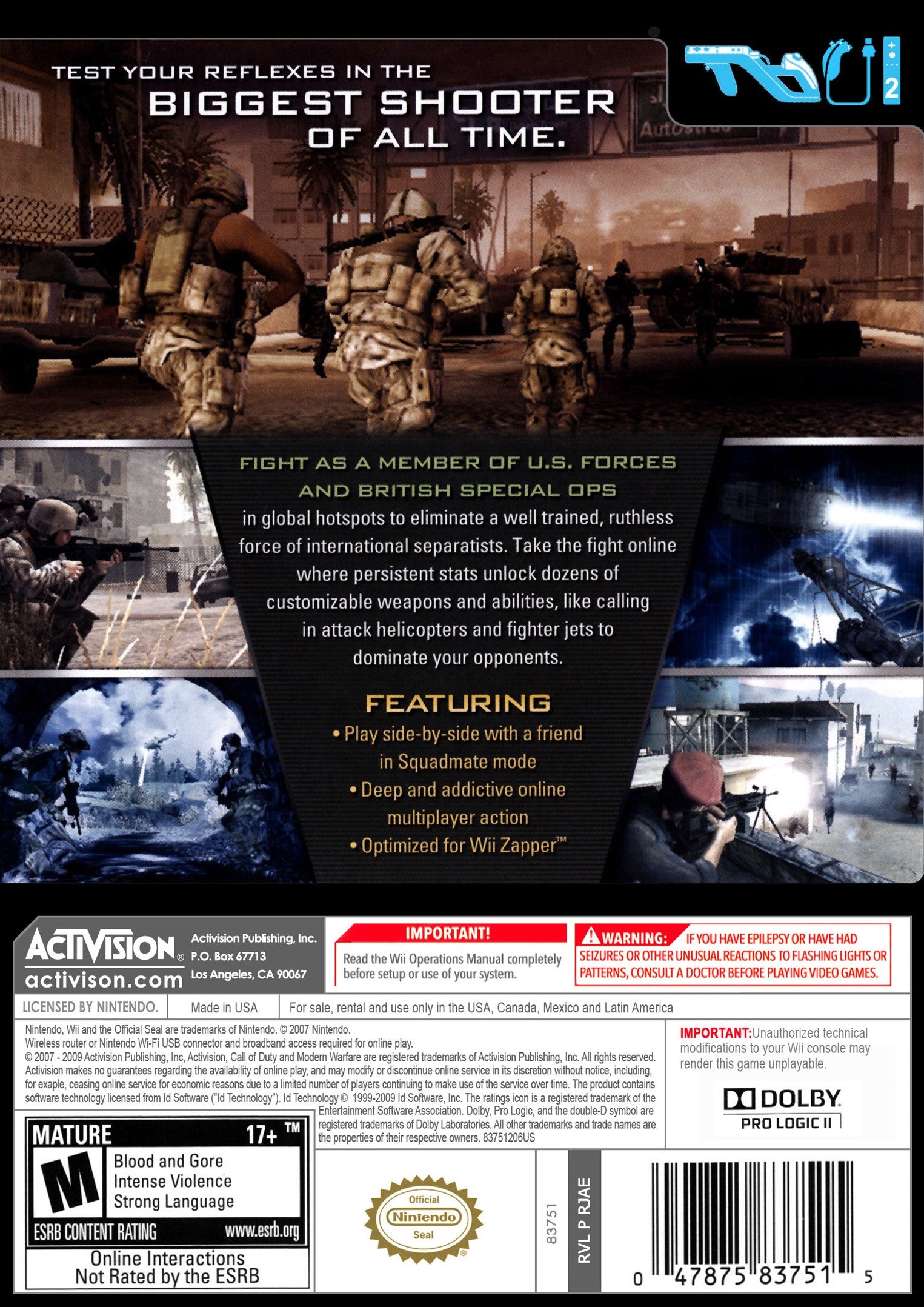 Call of Duty: Modern Warfare: Reflex Wii - Video Game - Used - CaveGamers - Image 2