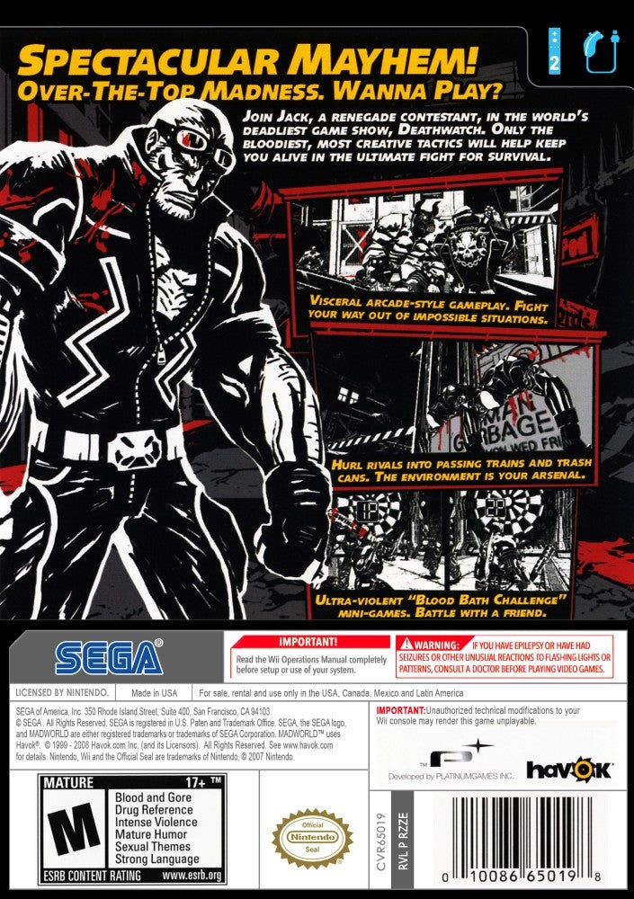 MadWorld Wii - Video Game - Used - CaveGamers - Image 2