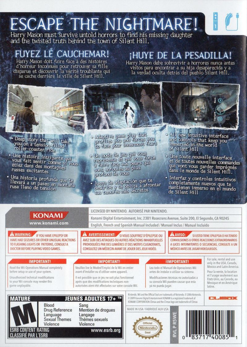 Silent Hill: Shattered Memories Wii - Video Game - Used - CaveGamers - Image 2