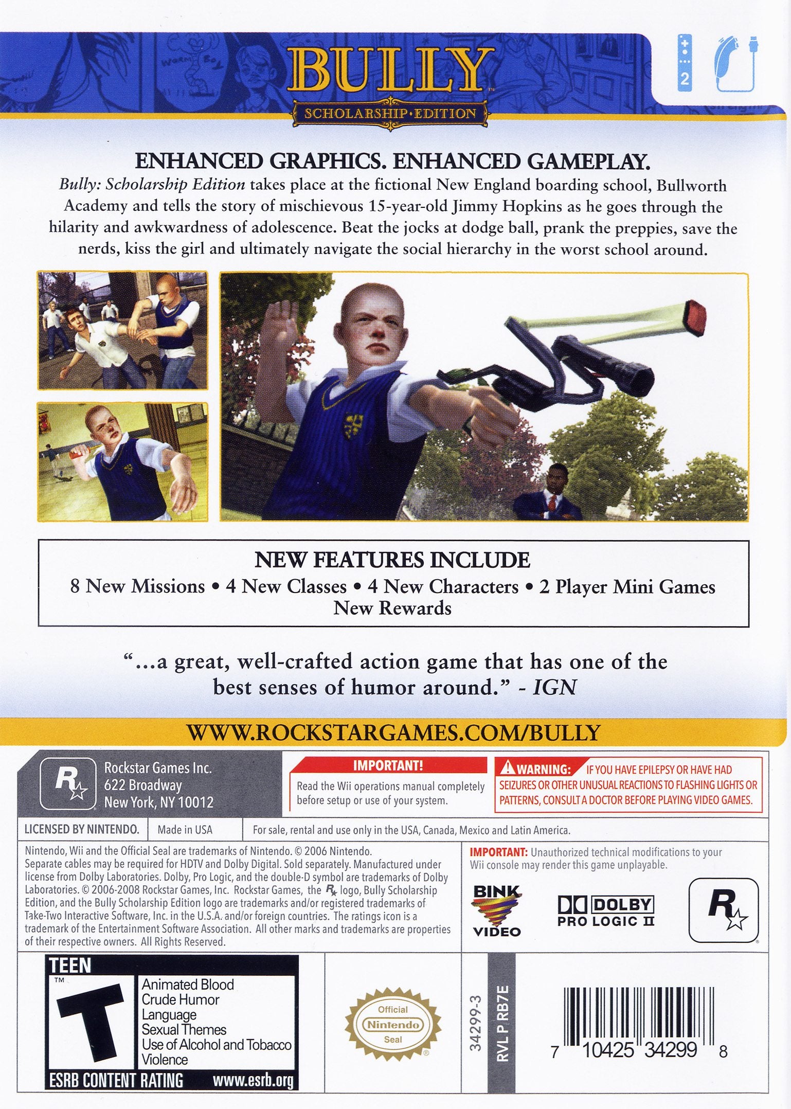 Bully: Scholarship Edition Wii - Video Game - Used - CaveGamers - Image 2