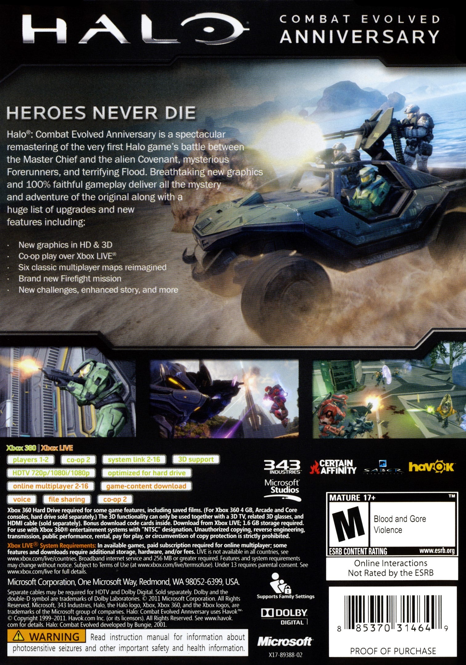 Halo: Combat Evolved Anniversary Xbox 360 - Video Game - Used - CaveGamers - Image 2