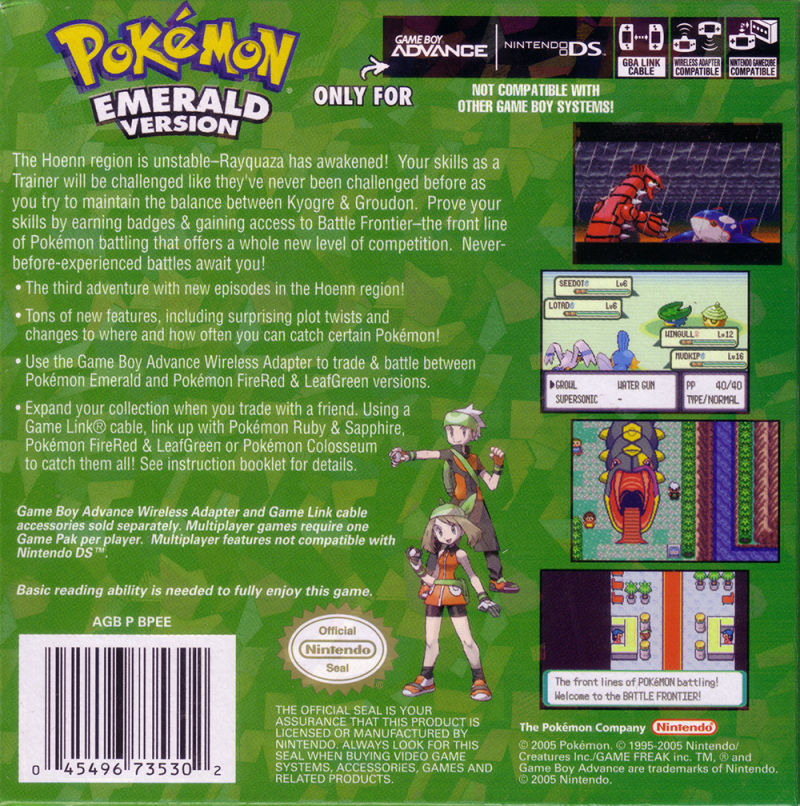Pokemon Emerald Version Game Boy Advance - Video Game - Used - CaveGamers - Image 2