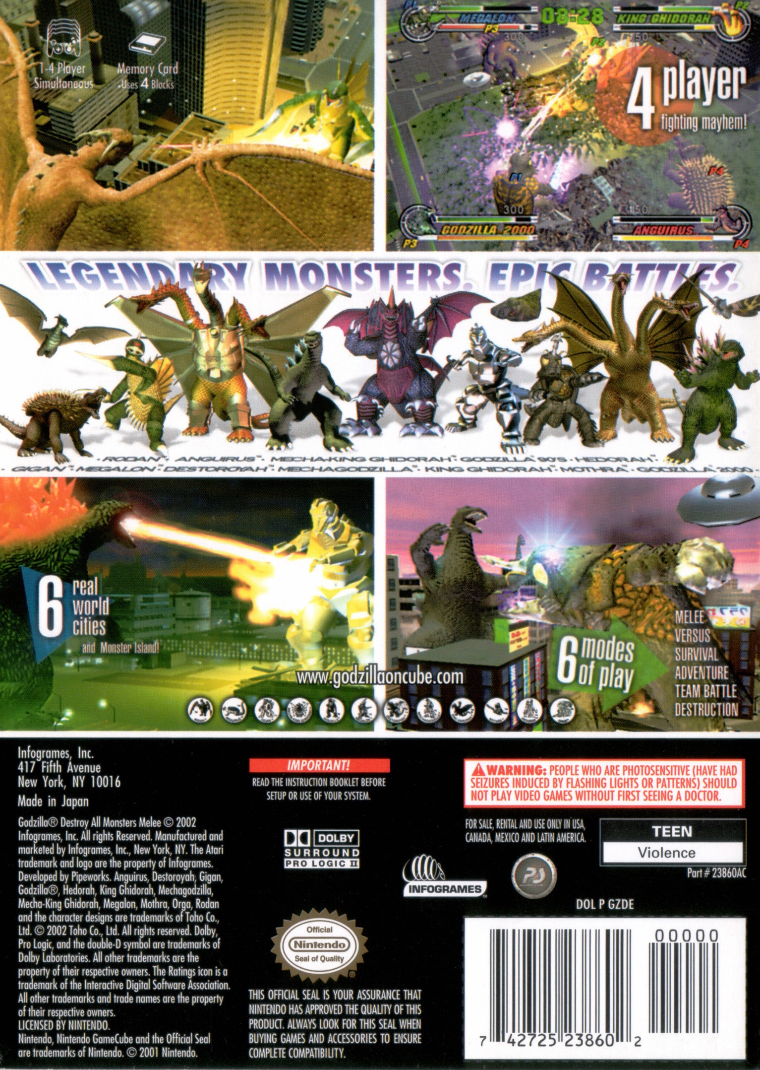 Godzilla: Destroy All Monsters Melee GameCube - Video Game - Used - CaveGamers - Image 2