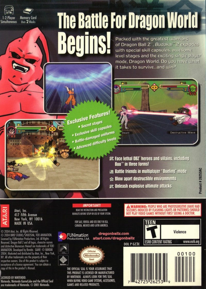 Dragonball Z: Budokai 2 GameCube - Video Game - Used - CaveGamers - Image 2