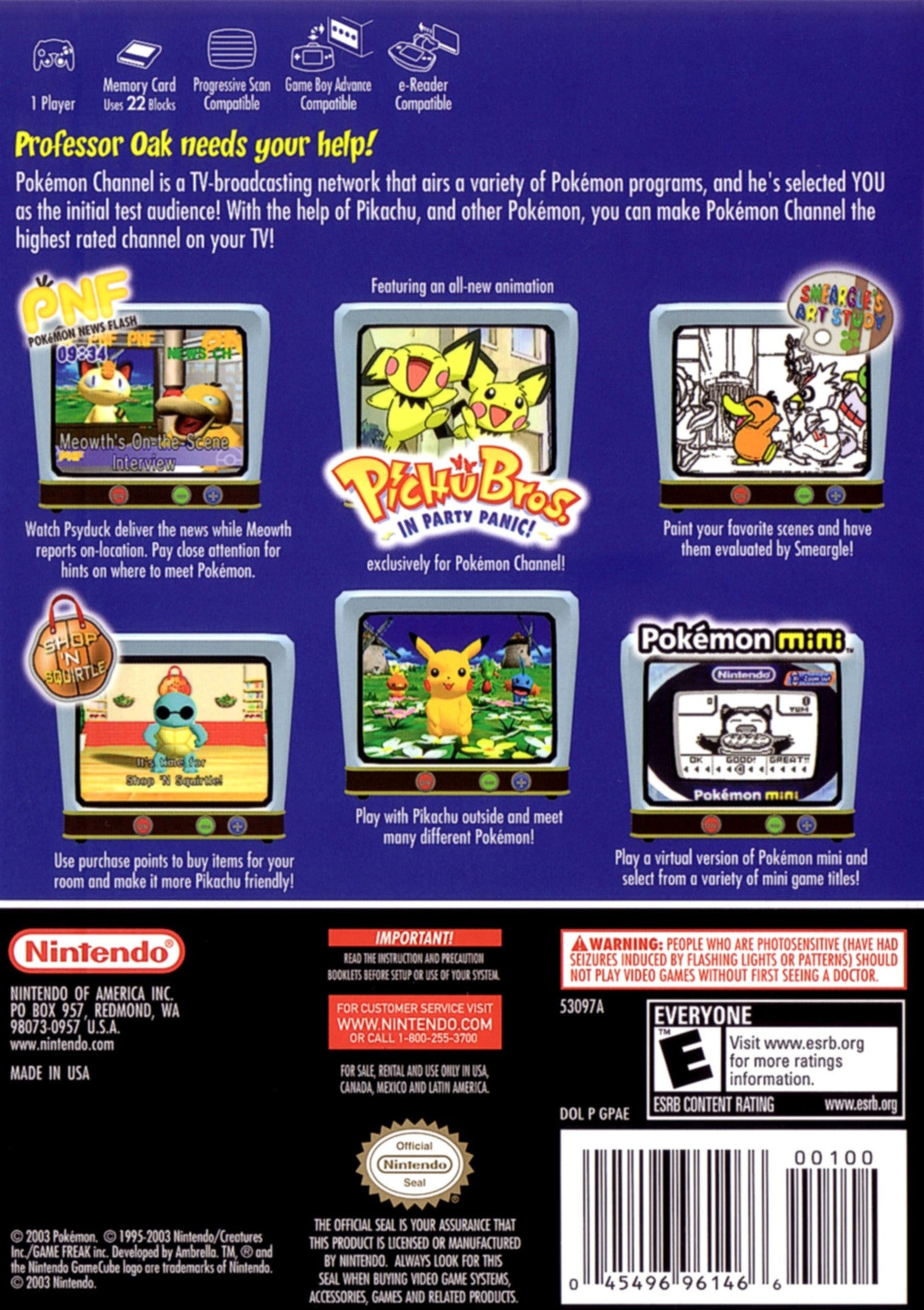 Pokemon Channel GameCube - Video Game - Used - CaveGamers - Image 2