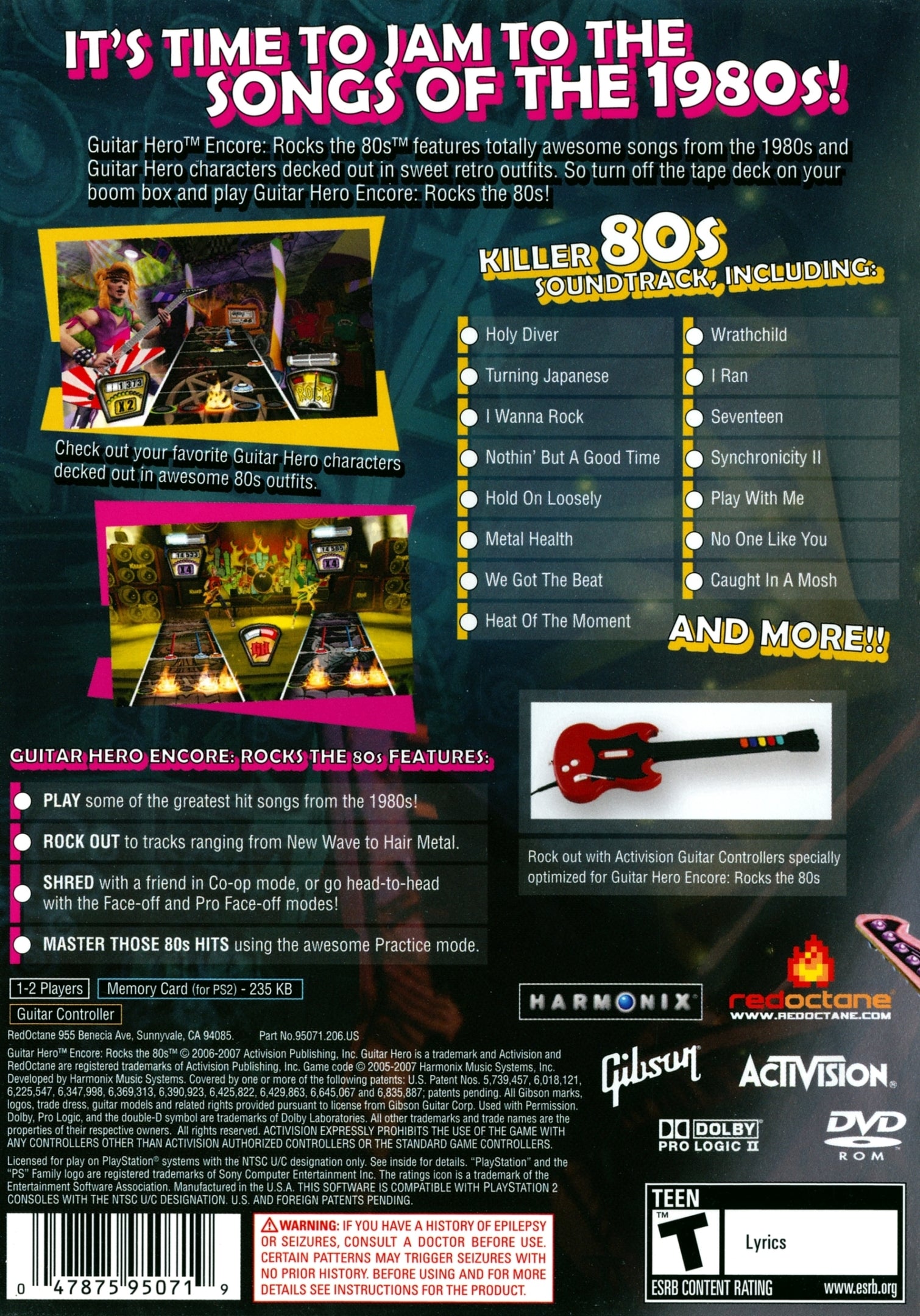 Guitar Hero Encore: Rocks the 80's PS2 - Video Game - Used - CaveGamers - Image 2