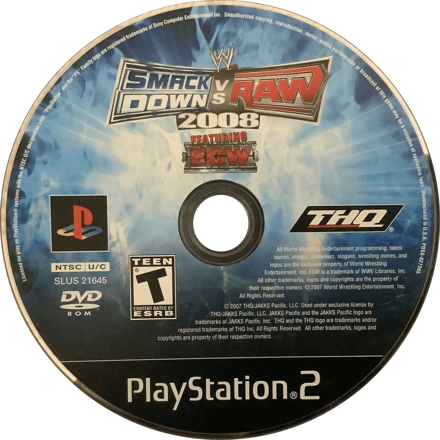 WWE SmackDown vs. Raw 2008 PS2 - Video Game - Used - CaveGamers - Image 3