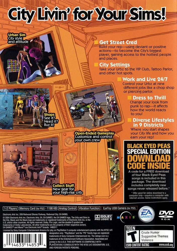 Urbz: Sims In The City PS2 - Video Game - Used - CaveGamers - Image 2
