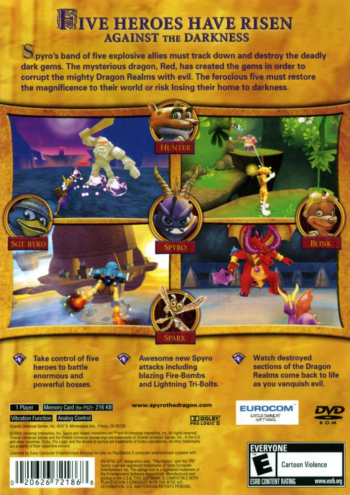 Spyro A Hero's Tail PS2 - Video Game - Used - CaveGamers - Image 2