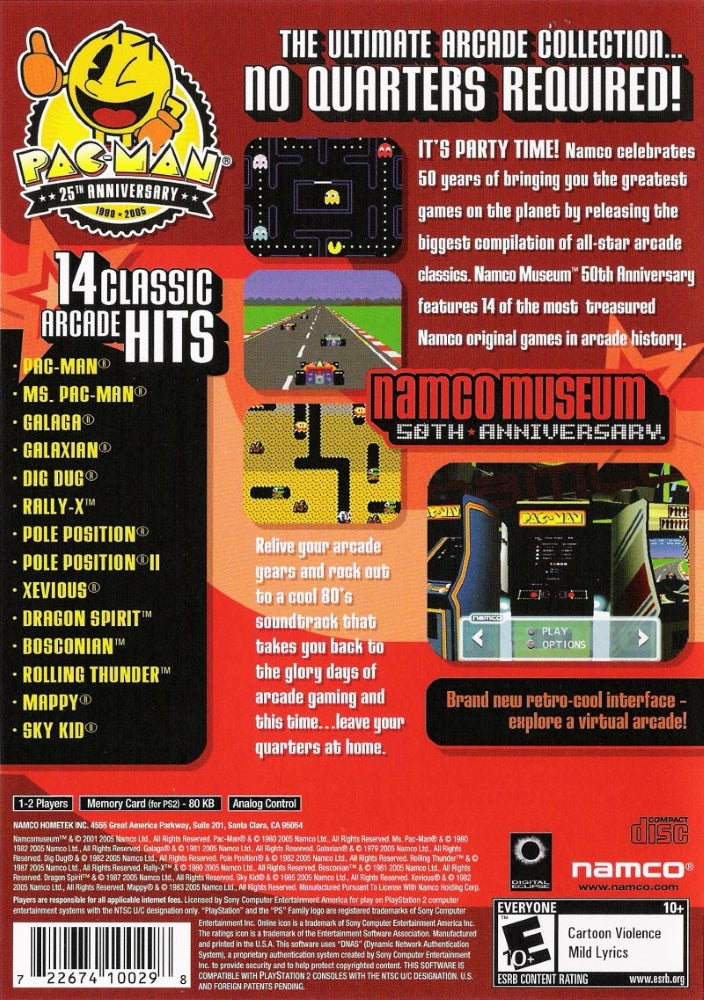 Namco Museum: 50th Anniversary PS2 - Video Game - Used - CaveGamers - Image 2