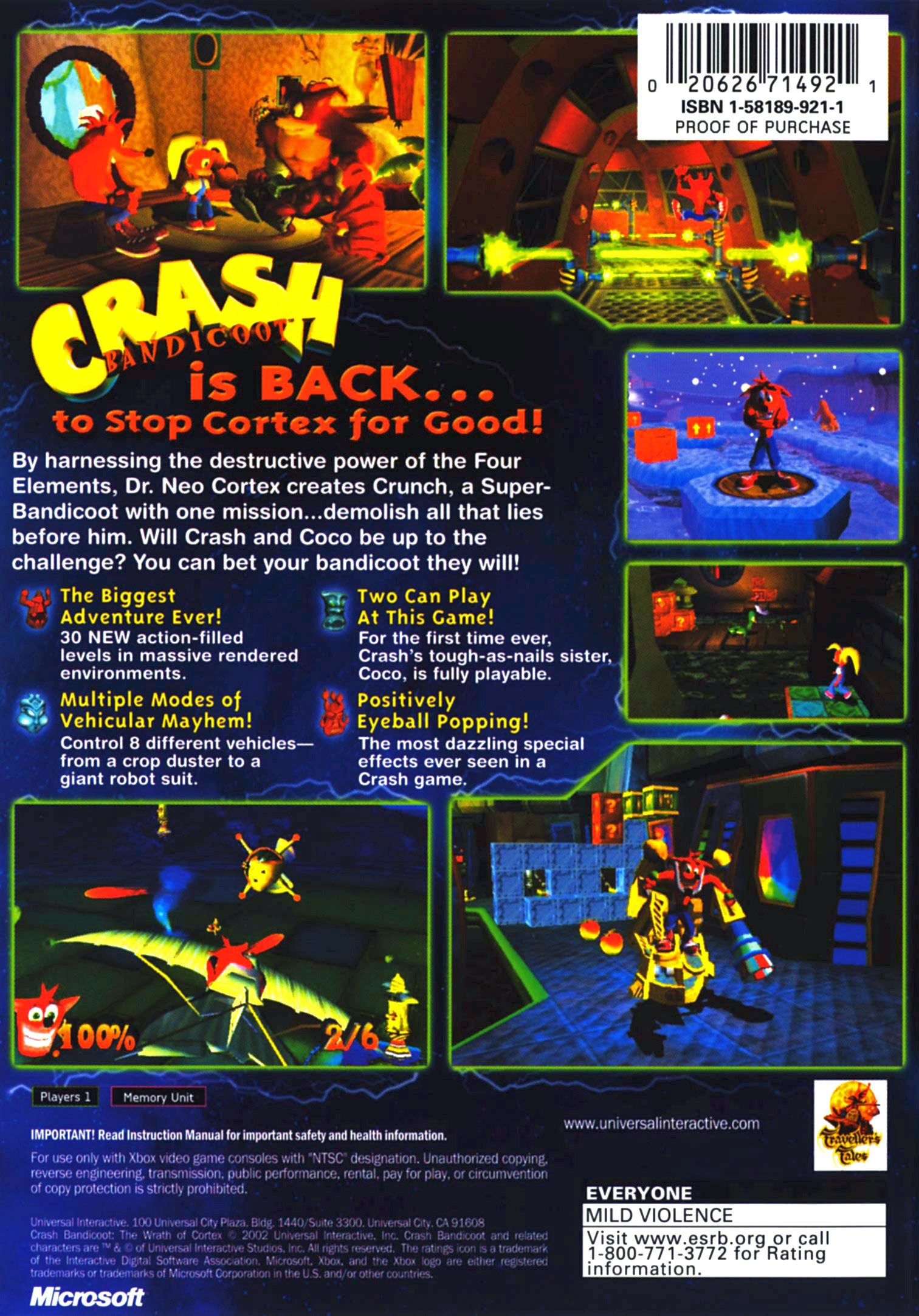 Crash Bandicoot: The Wrath of Cortex Xbox - Video Game - Used - CaveGamers - Image 2