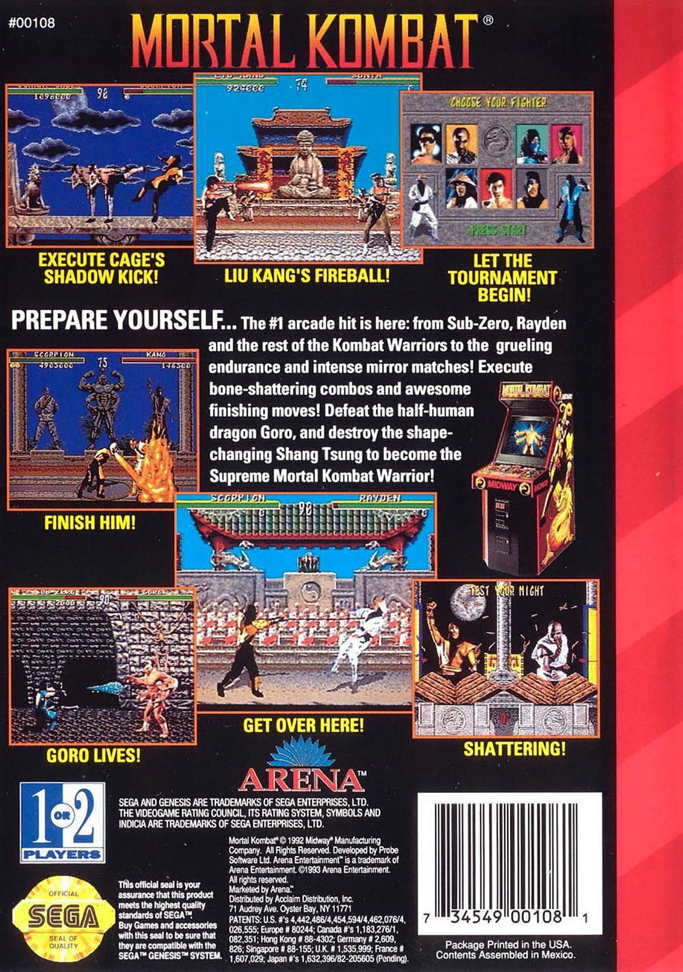 Mortal Kombat Genesis - Video Game - Used - CaveGamers - Image 2