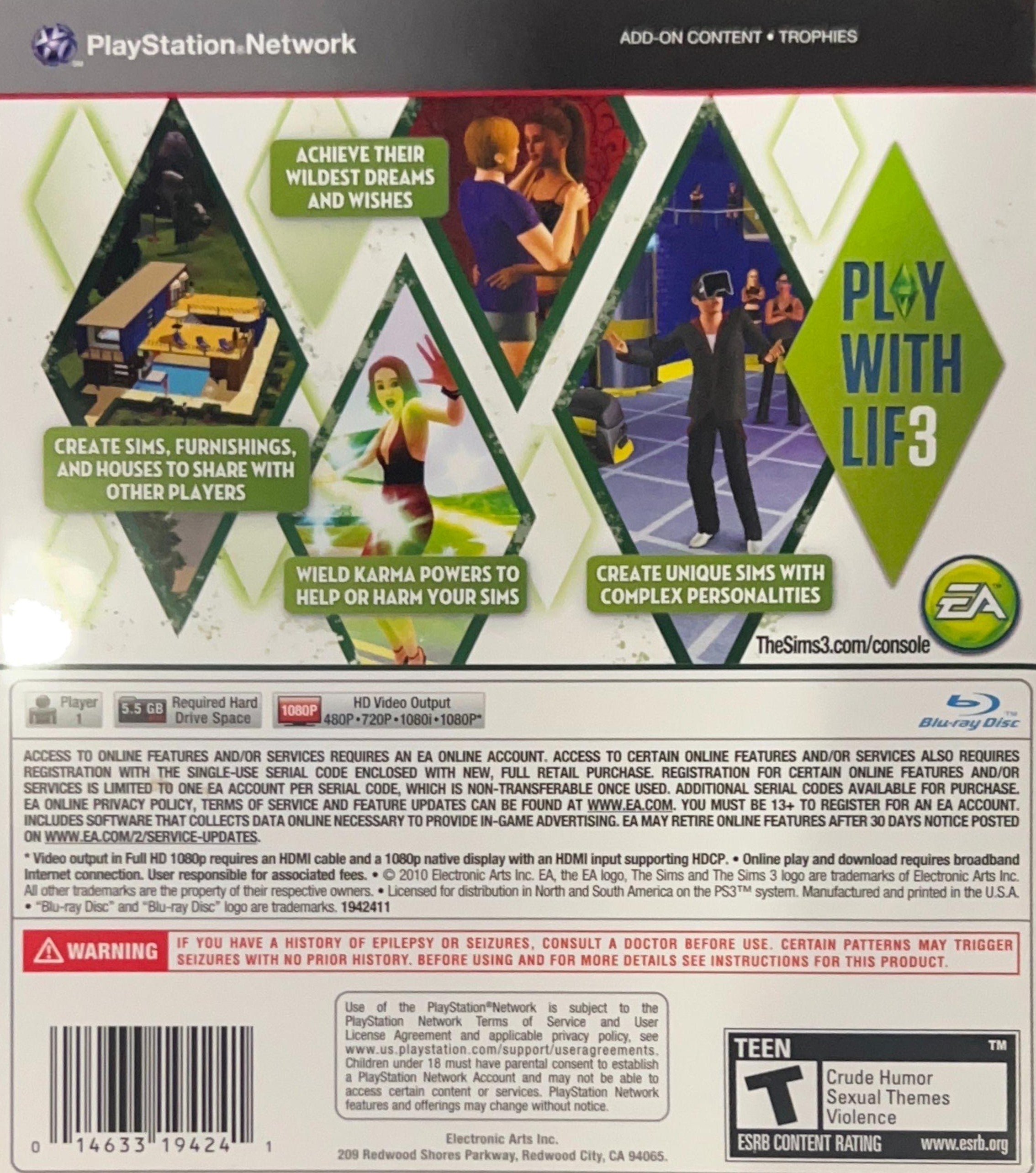 The Sims 3 PS3 - Video Game - Used - CaveGamers - Image 2