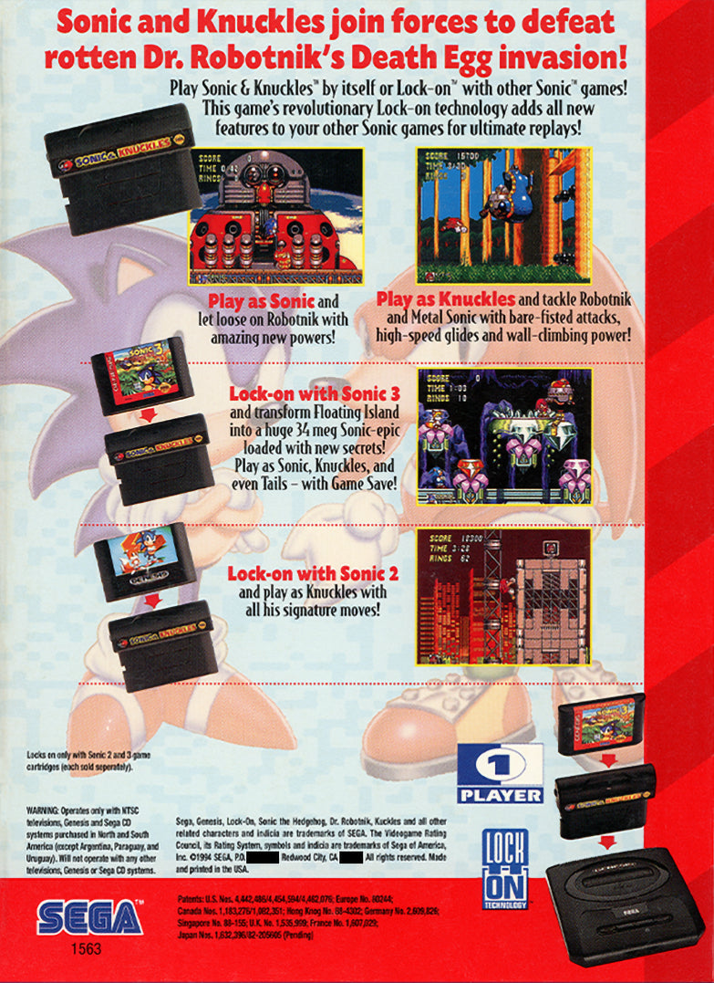 Sonic & Knuckles Genesis - Video Game - Used - CaveGamers - Image 2