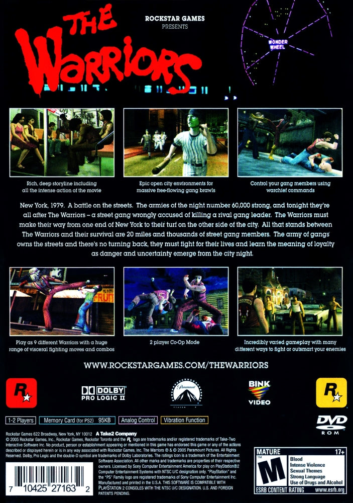 The Warriors PS2 - Video Game - Used - CaveGamers - Image 2