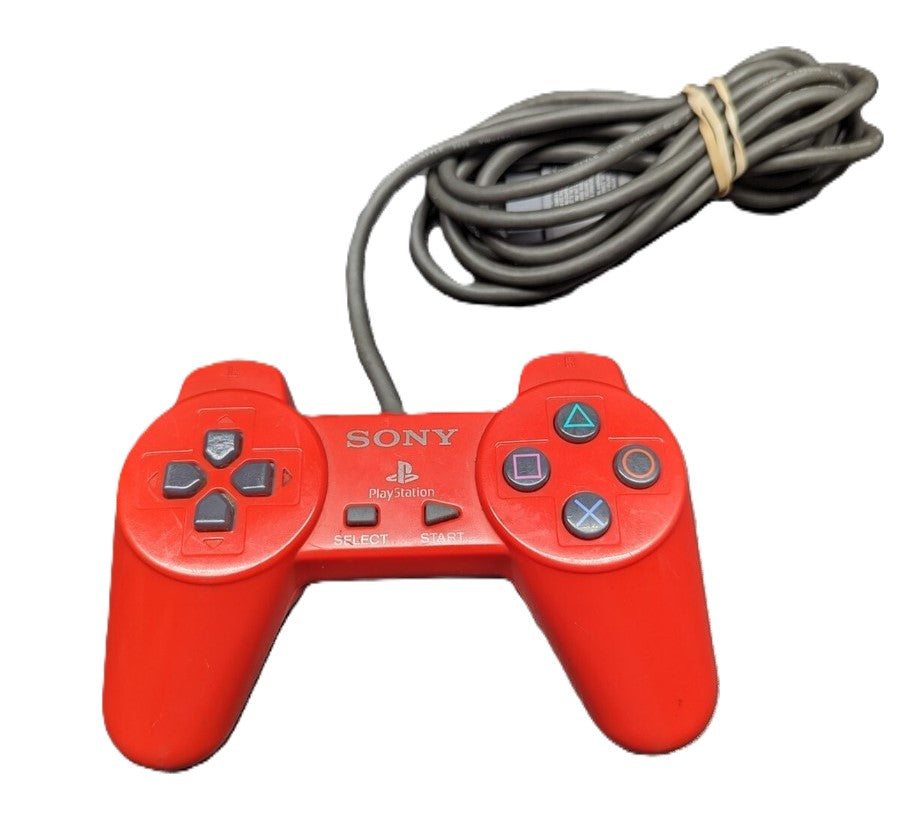 Playstation Controller (Non-Dualshock) - Red - Video Game Accessory - Used - CaveGamers - Image 3