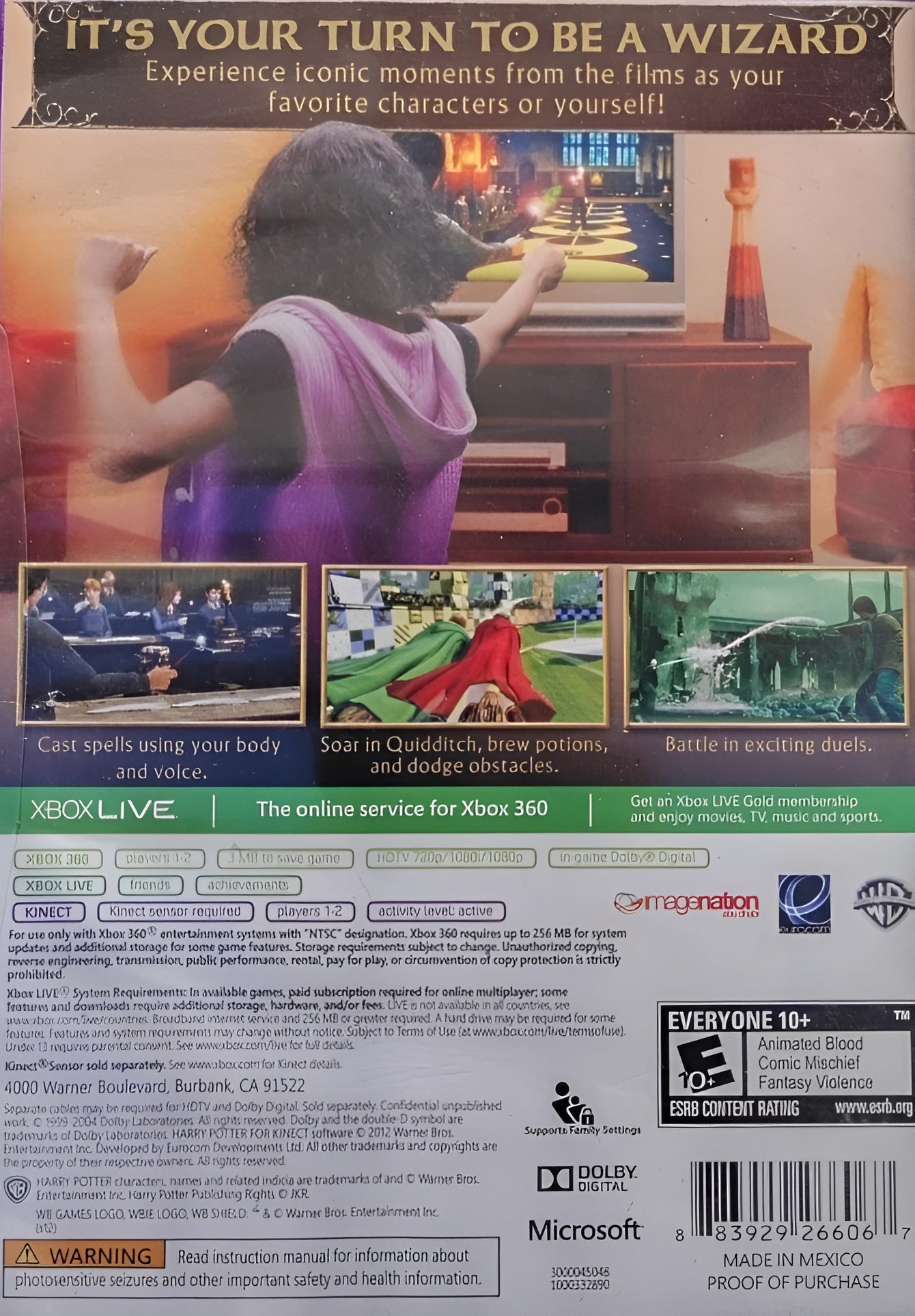 Harry Potter for Kinect Xbox 360 - Video Game - Used - CaveGamers - Image 2