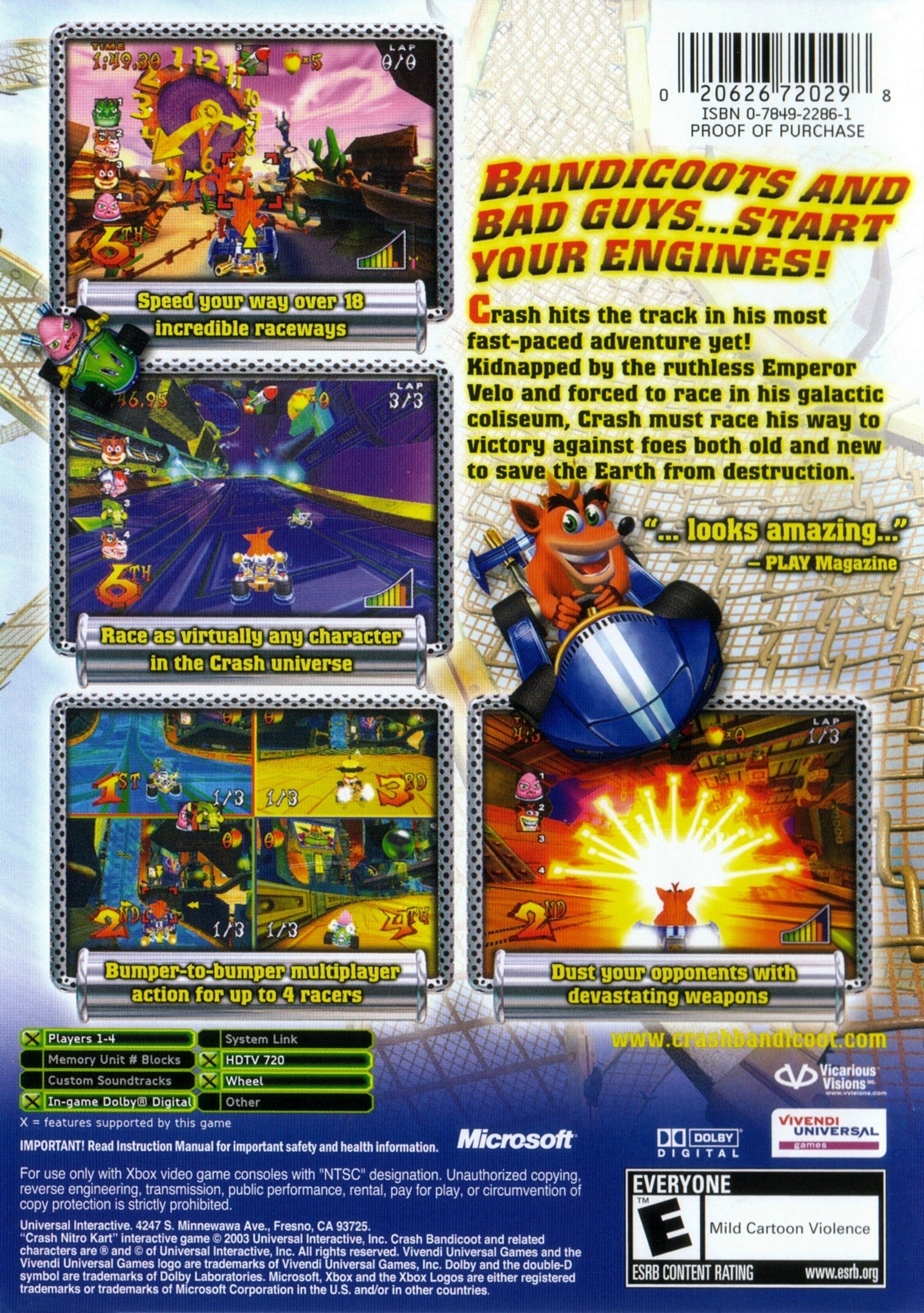 Crash Nitro Kart Xbox - Video Game - Used - CaveGamers - Image 2