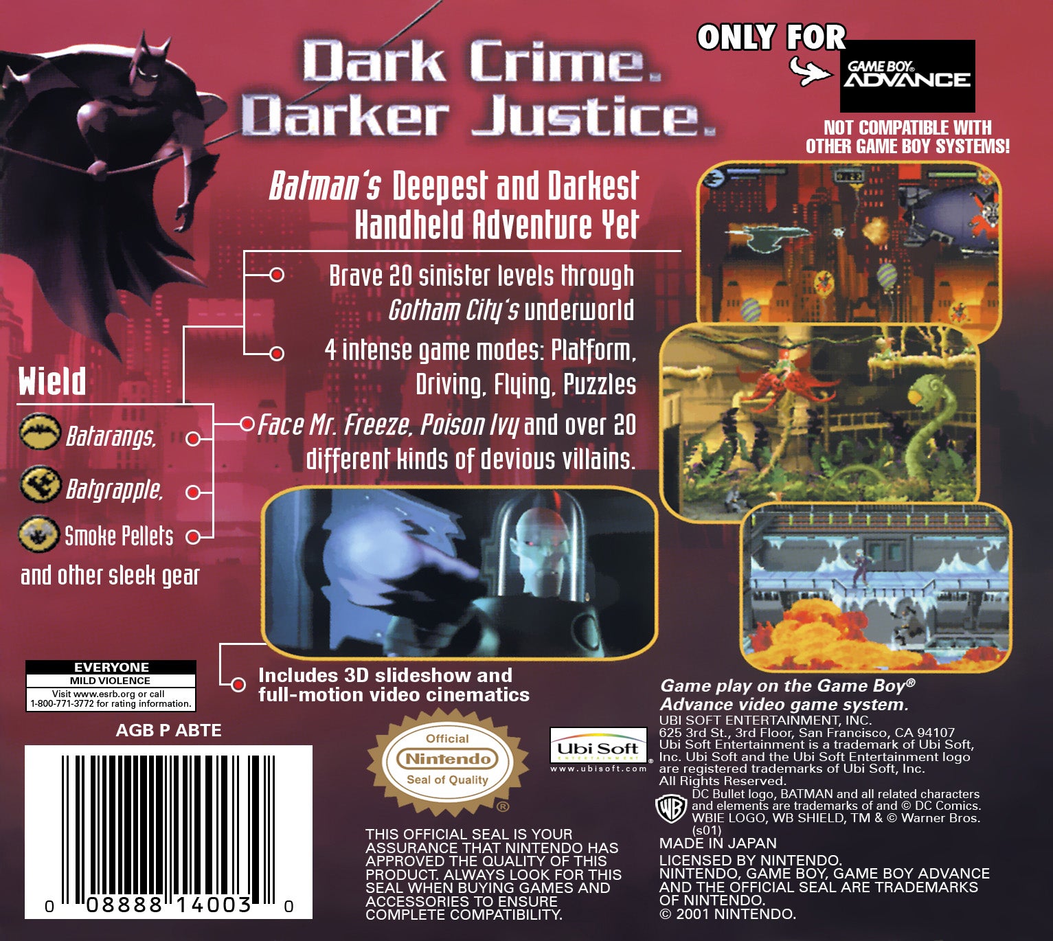 Batman Vengeance Game Boy Advance - Video Game - Used - CaveGamers - Image 2