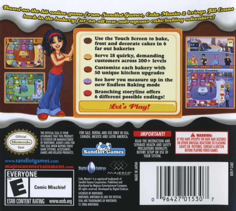 Cake Mania 2 DS - Video Game - Used - CaveGamers - Image 2