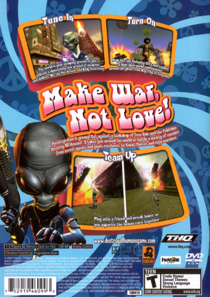 Destroy All Humans 2 PS2 - Video Game - Used - CaveGamers - Image 2