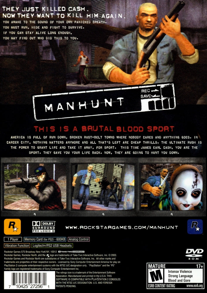 Manhunt PS2 - Video Game - Used - CaveGamers - Image 2