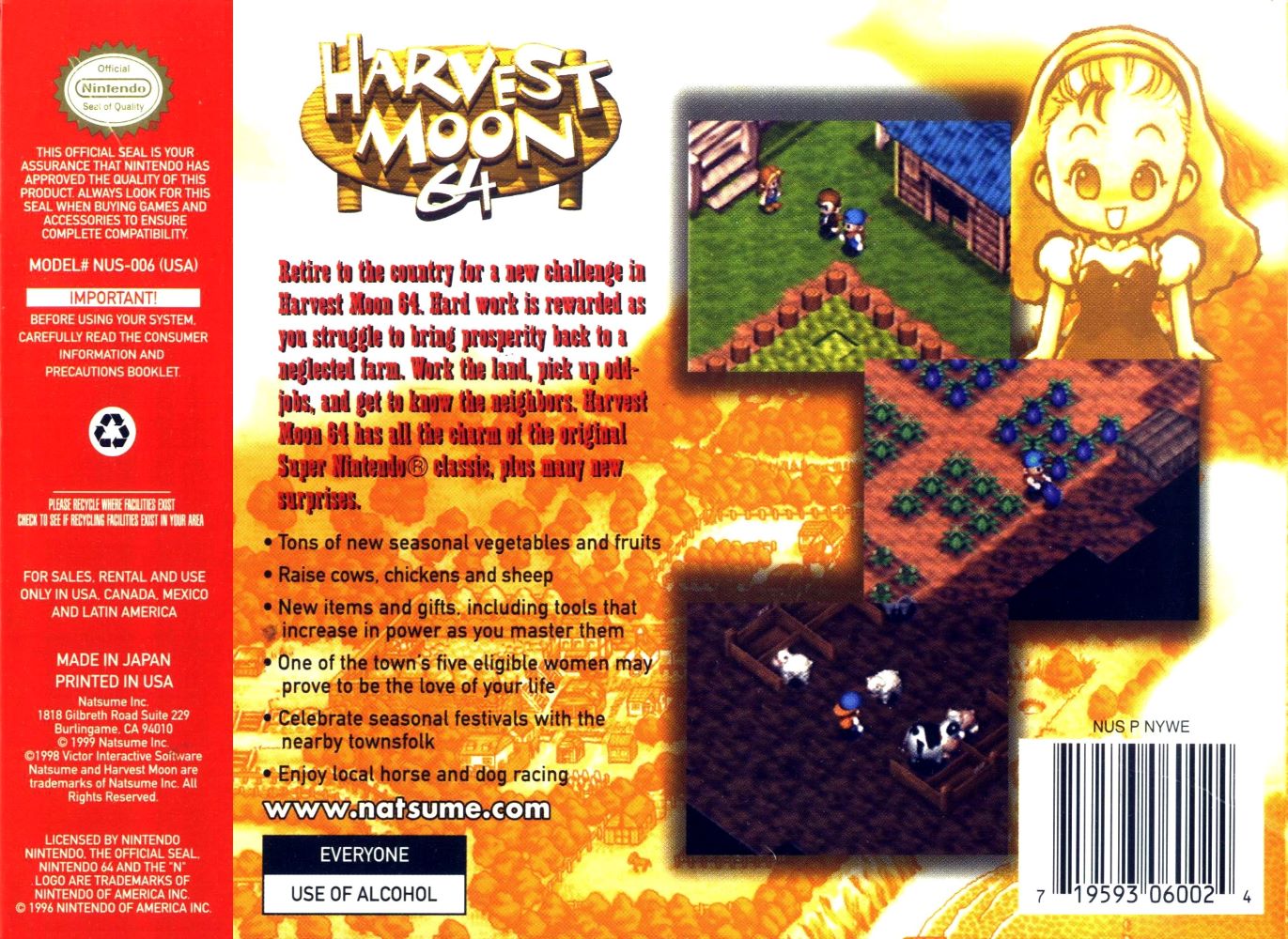 Harvest Moon 64 N64 - Video Game - Used - CaveGamers - Image 2