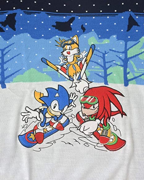 Sonic the Hedgehog Skiing Jumper / Ugly Christmas Sweater - Small - Apparel - New - CaveGamers - Image 3