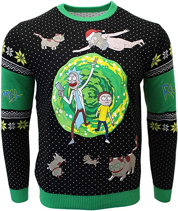 Rick & Morty Portal Jumper / Ugly Christmas Sweater - 3XL - Apparel - New - CaveGamers