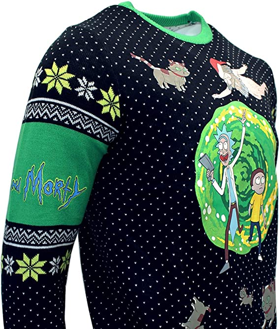 Rick & Morty Portal Jumper / Ugly Christmas Sweater - 3XL - Apparel - New - CaveGamers - Image 3
