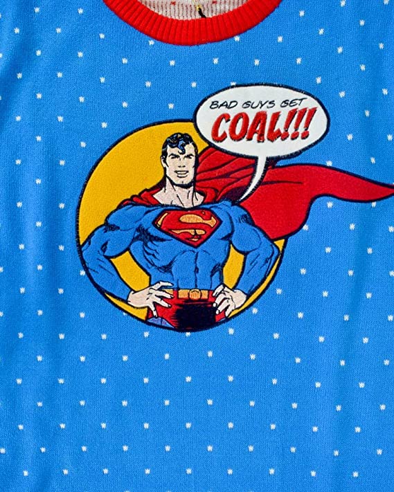 Superman 'Bad Guys Get Coal' Jumper / Ugly Christmas Sweater - XS - Apparel - New - CaveGamers - Image 4