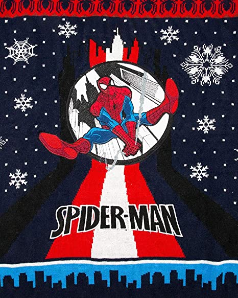 Marvel Spider-Man Swinging Jumper / Ugly Christmas Sweater - Medium - Apparel - New - CaveGamers - Image 3