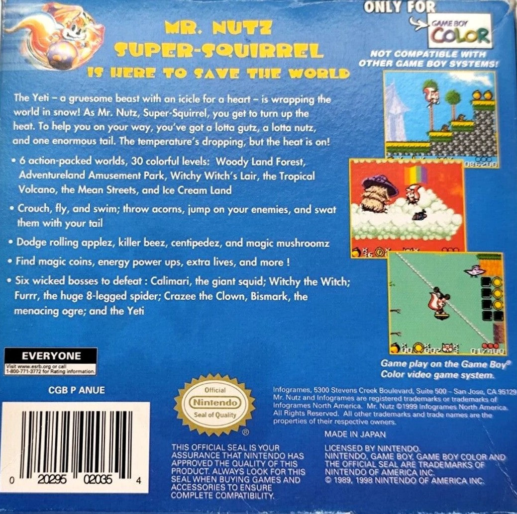Mr. Nutz Game Boy Color - Video Game - Used - CaveGamers - Image 2
