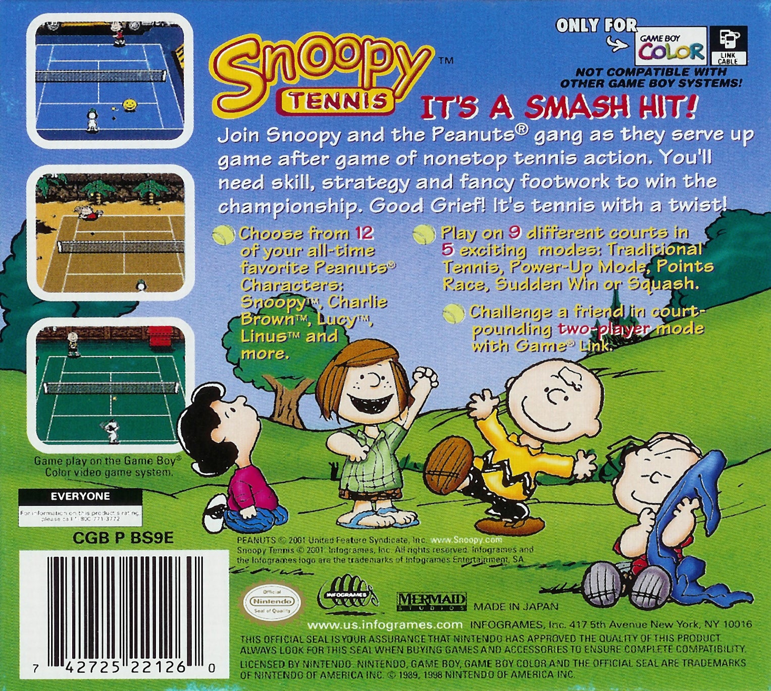 Snoopy Tennis Game Boy Color - Video Game - Used - CaveGamers - Image 2