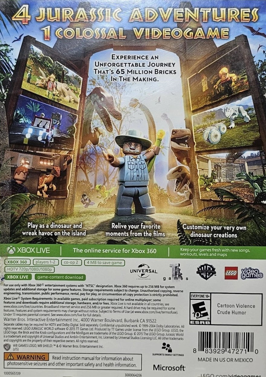 LEGO Jurassic World Xbox 360 - Video Game - Used - CaveGamers - Image 2