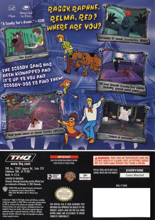 Scooby Doo: Night of 100 Frights GameCube - Video Game - Used - CaveGamers - Image 2