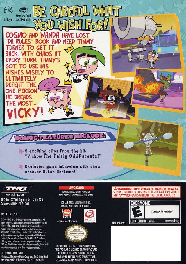 Fairly Odd Parents: Breakin' Da Rules GameCube - Video Game - Used - CaveGamers - Image 2