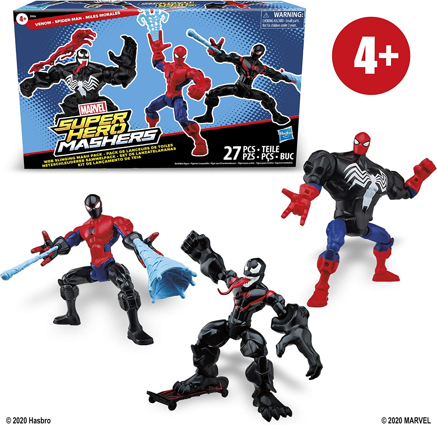 Web Slinging Venom Spider-Man Miles Morales - Marvel Super Hero Mashers 6" Action Figures - Toys - New - CaveGamers - Image 3