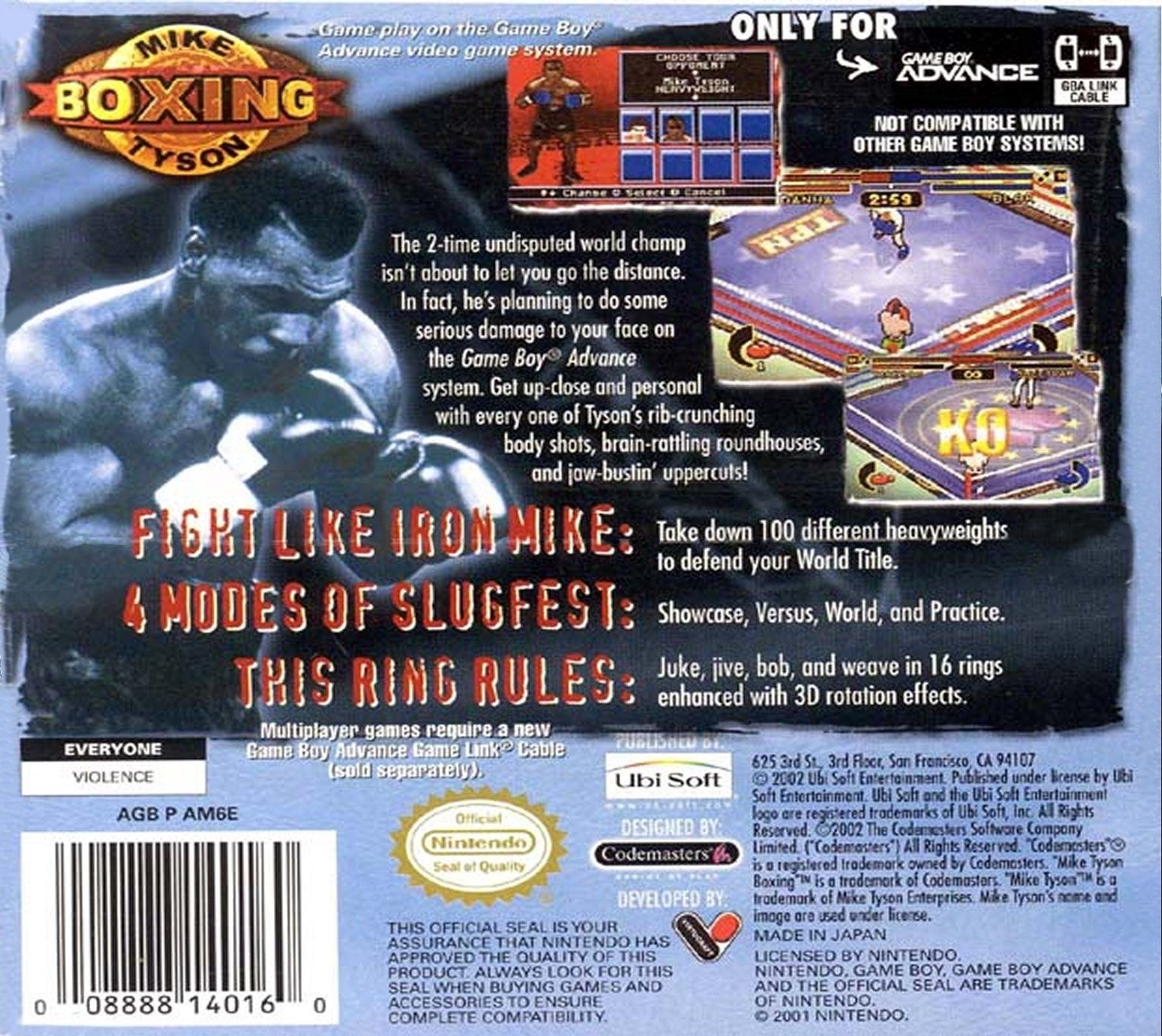 Mike Tyson Boxing Game Boy Advance - Video Game - Used - CaveGamers - Image 2