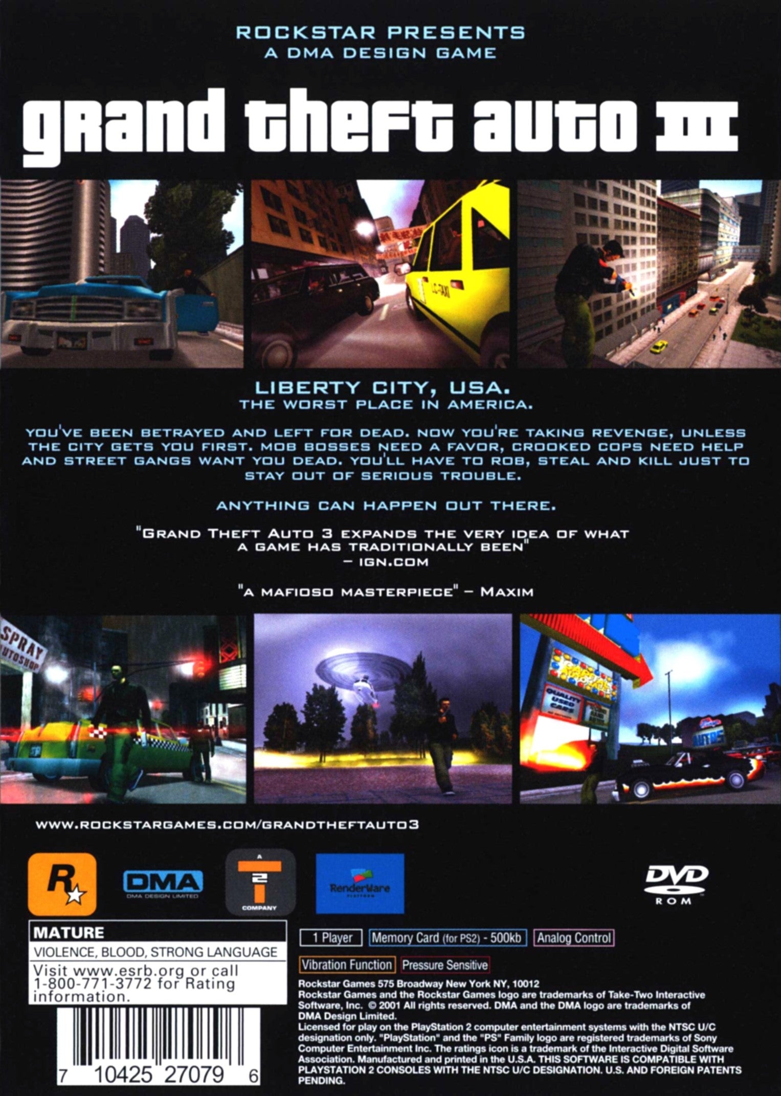 Grand Theft Auto III PS2 - Video Game - Used - CaveGamers - Image 2