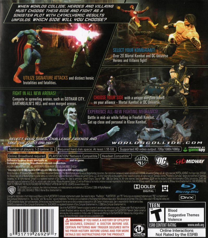 Mortal Kombat vs DC Universe PS3 - Video Game - Used - CaveGamers - Image 2