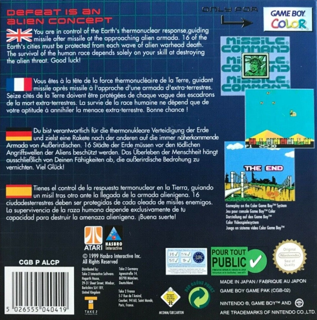 Missile Command Game Boy Color - Video Game - Used - CaveGamers - Image 2