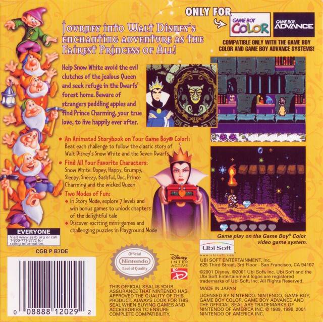 Snow White and the Seven Dwarves Game Boy Color - Video Game - Used - CaveGamers - Image 2