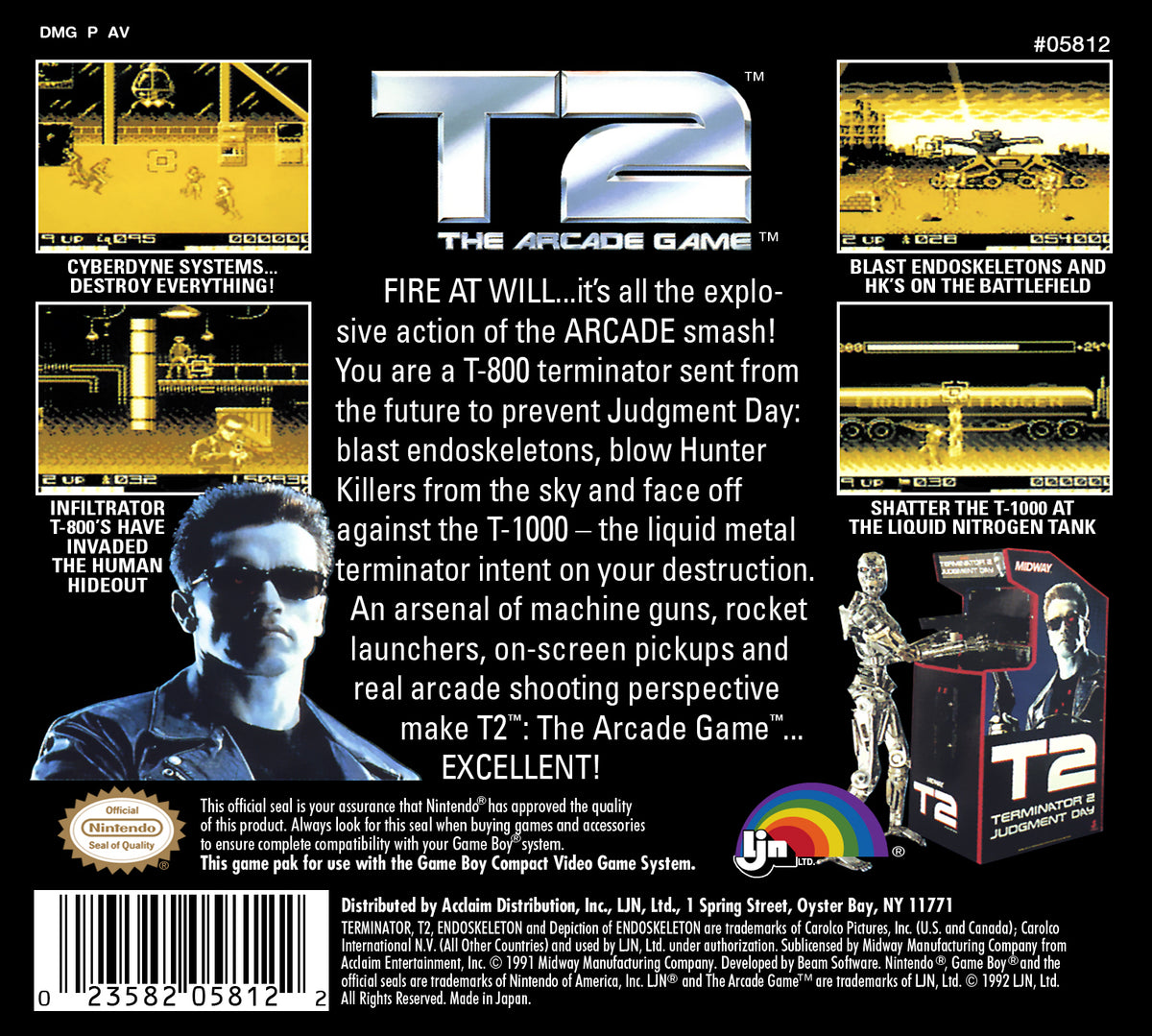 T2: The Arcade Game (Terminator 2) Game Boy - Video Game - Used - CaveGamers - Image 2