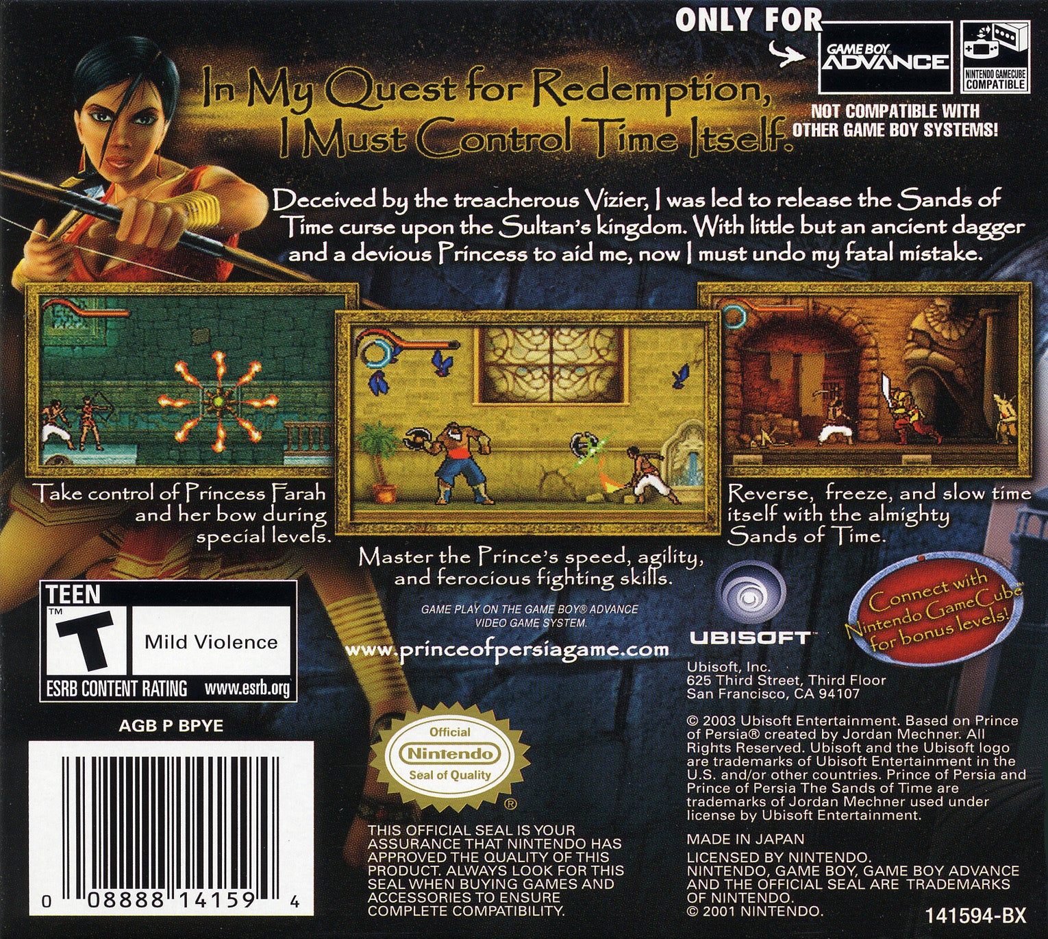 Prince of Persia: The Sands of Time Game Boy Advance - Video Game - Used - CaveGamers - Image 2