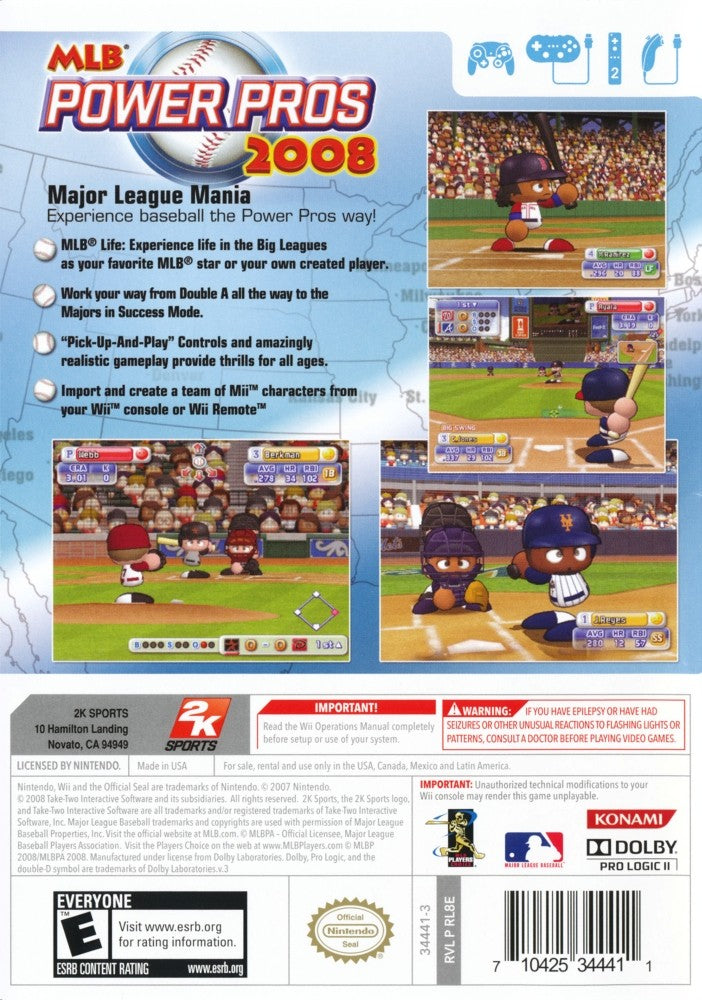 MLB Power Pros 2008 Wii - Video Game - Used - CaveGamers - Image 2