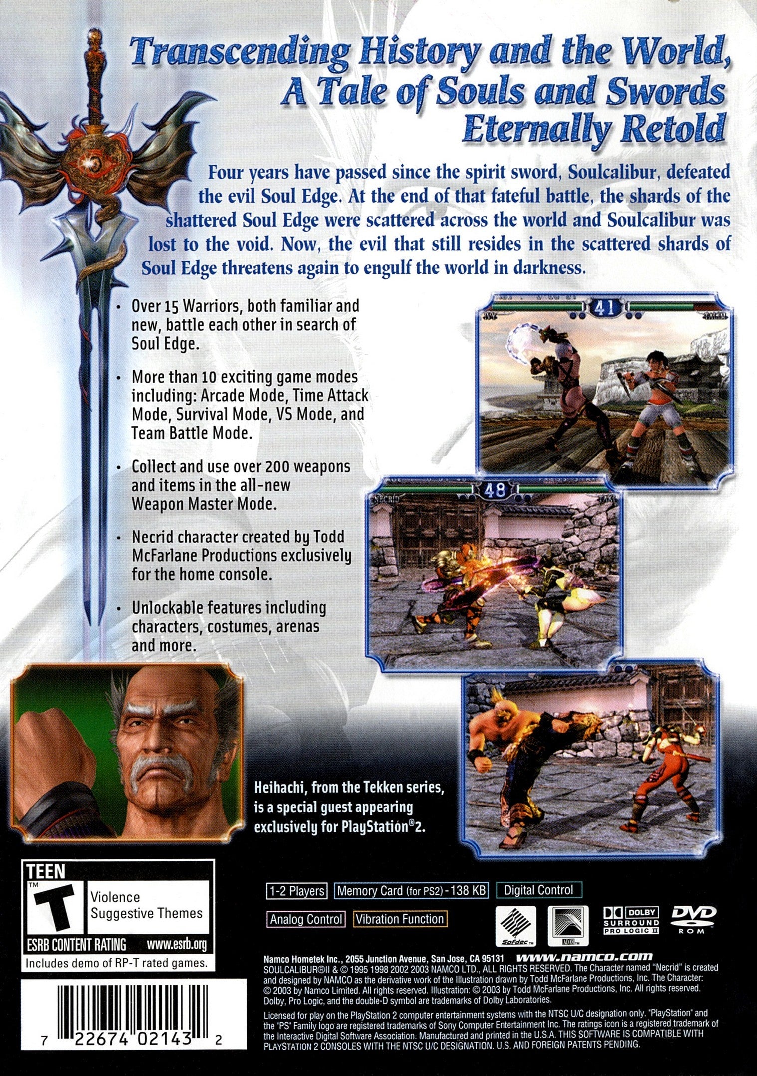 Soul Calibur II PS2 - Video Game - Used - CaveGamers - Image 2