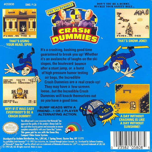 The Incredible Crash Dummies Game Boy - Video Game - Used - CaveGamers - Image 2