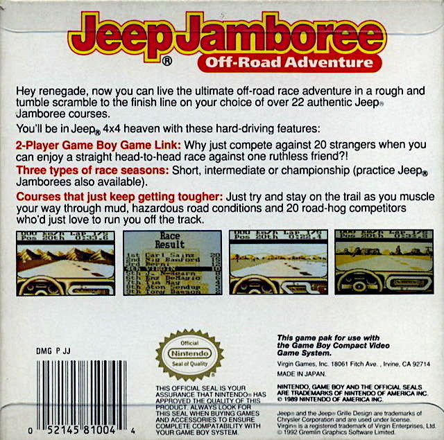Jeep Jamboree Game Boy - Video Game - Used - CaveGamers - Image 2